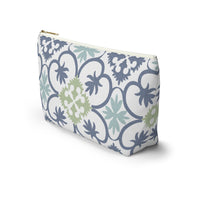 Portugal Tile Accessory Pouch w T-bottom in Blue